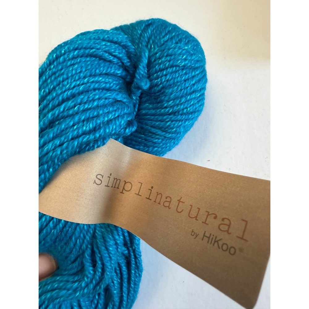 New HiKoo Simplinatural Yarn Vibrant Cerulean Blue Alpaca Merino Silk Soft